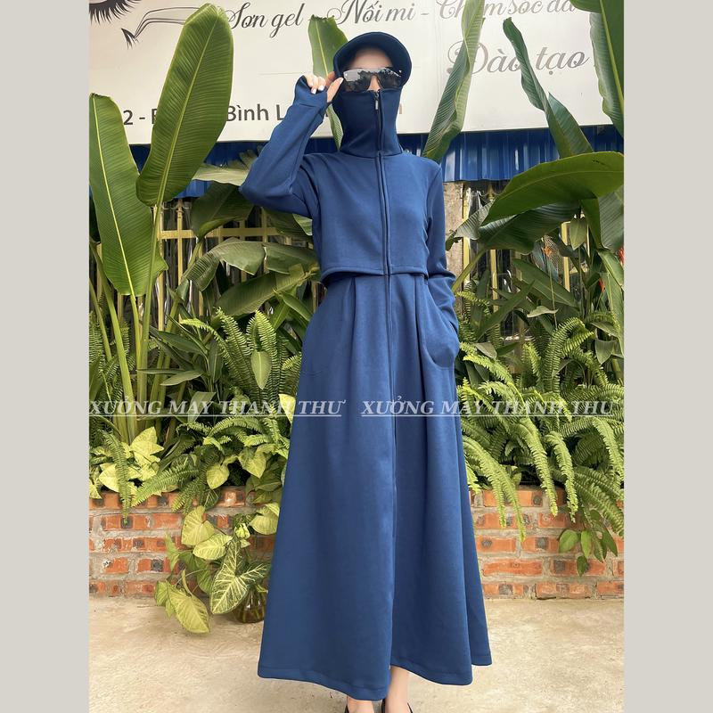 Product Introduction of [ÁO 2 LỚP – TẶNG KÍNH ] Áo Váy Chống Nắng Dài Toàn Thân Cao Cấp Chất UMI Hàn Lạnh Fom Dài Rộng , UPT50+ Chống Tia UV 12