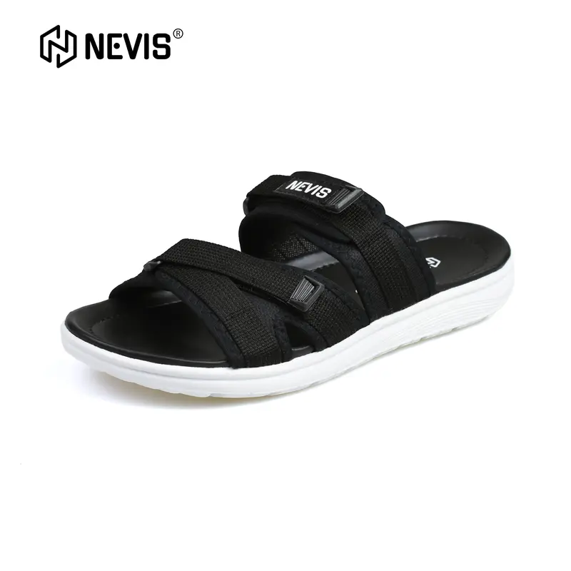 NEVIS Sandal Pria Slop Slip On Slide Vortiz Hitam / Putih Sendal Jepit 0