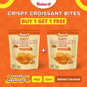 [ BUTTER8 - PAKET HEMAT ] BELI 1 GRATIS 1 Crispy Croissant Bites Salted Caramel 45gr - Snack Premium Kekinian Ready to Eat