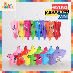 Payung Mainan Anak Kecil Kuping Mini Lipat Motif Hewan Lucu | Payung Karakter 10 jari untuk Balita | Kids Umbrella