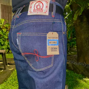 Celana Raw Denim PATTERSON EAGLE Selvedge - Slim Straight 15oz - Hight Class Pria Distro