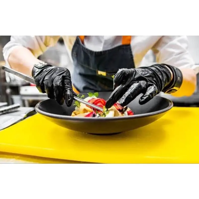 Sarung Tangan Karet Latex Shamrock Hitam Food Grade bisa Untuk Makanan 3