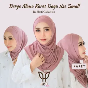 HASTI - Bergo Instan Alana Karet Dagu size Small Kaos Rayon Airflow