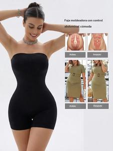Body moldeador sin tirantes para mujer, faja de cuerpo completo con control abdominal, sin costuras, efecto moldeado, ideal debajo de vestidos