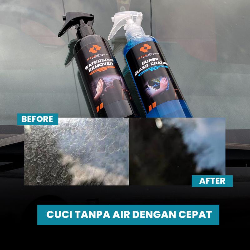 Jacks Paket Ampuh ( Perawatan Mobil Efektif Hilangkan Jamur Kaca dan Pelindung Kaca Mobil ) All Varian 250 ML Spons dan Kain Microfiber 5