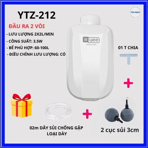 Máy Sủi Oxy YEE Siêu Êm 1 Vòi Và 2 Vòi | 4 Vòi KM TẶNG KÈM DÂY SỦI CHỐNG GẬP - ĐÁ SỦI SIÊU MỊN Lưu Lượng Tuỳ Chỉnh