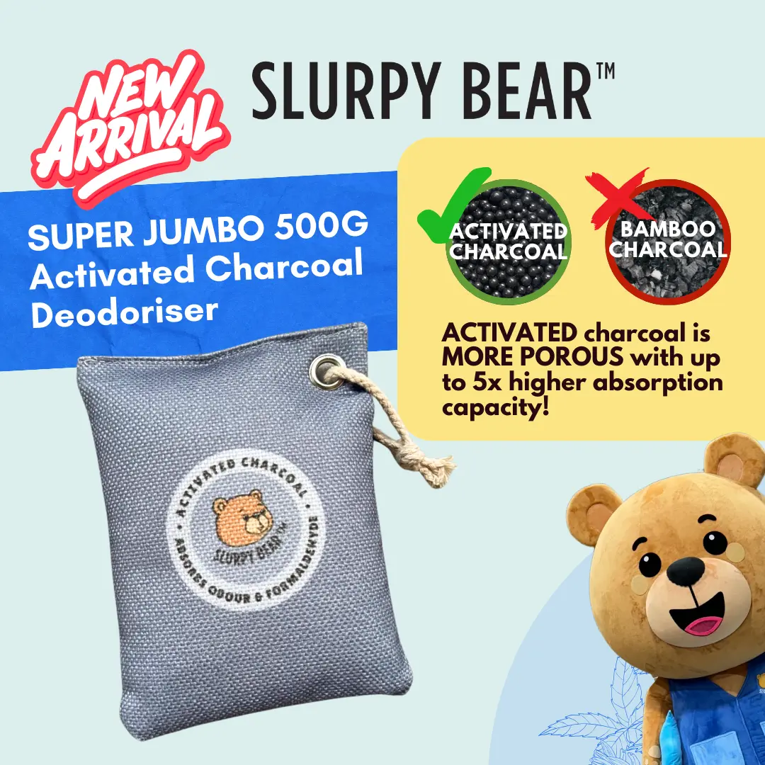 SUPER JUMBO 500g Activated Carbon Formaldehyde Removal Charcoal Bag Deodorizer | Slurpy Bear