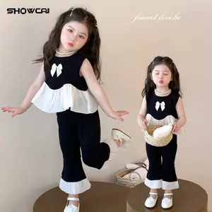 SHOWCAI-SETELAN ANAK PEREMPUAN / LENGAN PUTUNG / CELANA CUTBRAY / MODEL PITA/BAHAN PREMIUM TEBAL USIA 2-9TAHUN