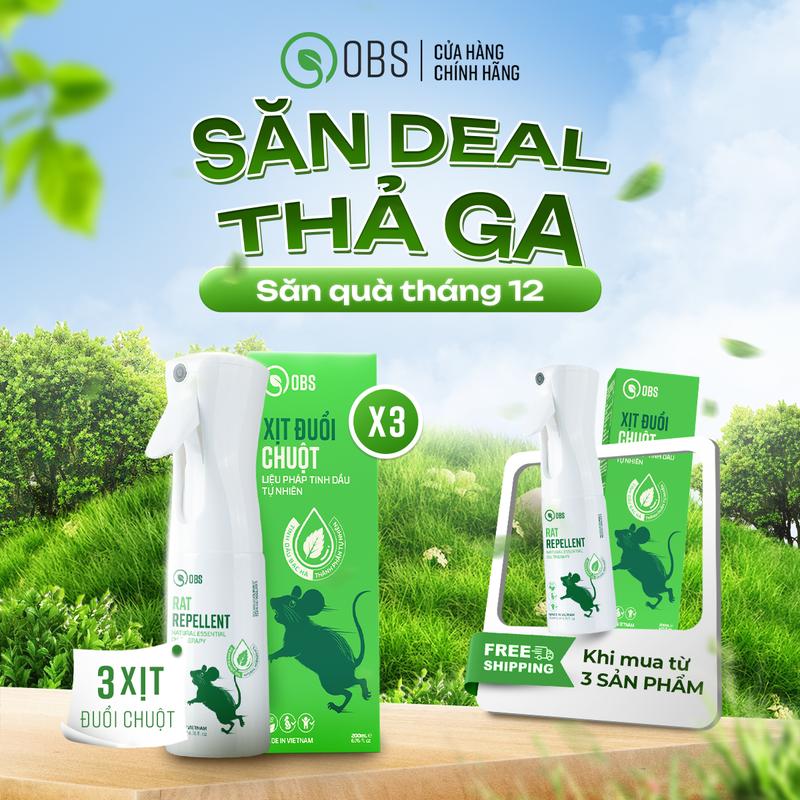 Bình Xịt Đuổi Chuột Và Côn Trùng OBS Bằng Liệu Pháp Tinh Dầu Thiên Nhiên 200ml - Đuổi Chuột Ra Khỏi Nhà Xe Ô Tô - An Toàn Cho Con Người Và Động Vật