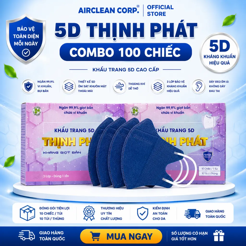 Thùng 100 Chiếc - Màu Xanh Coban