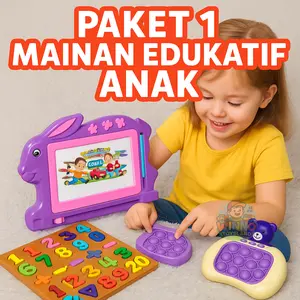 WINNO TOYSLAND PAKET TERMURAH  Bisa Untuk Hadiah Kado Gift Mainan Edukasi Super Murah Sudah dapat Papan Tulis Magnetic Papan Berhitung Pop It Elektrik sudah ada lampu dan musik Anak Belajar