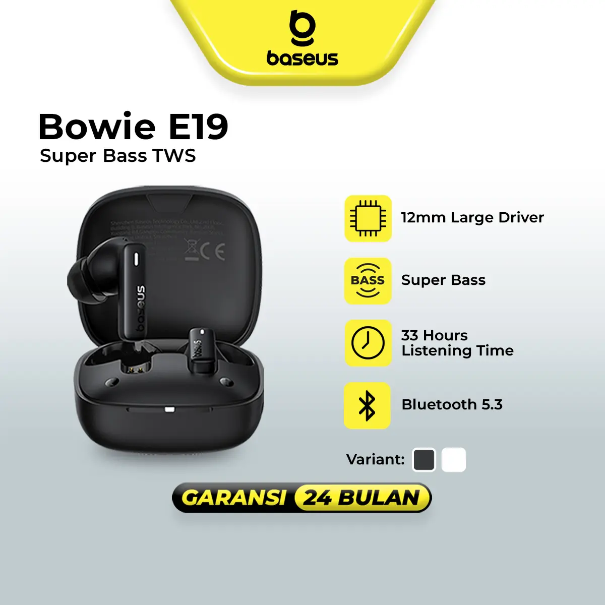 Baseus E19 TWS ENC True Wireless Earbuds Bluetooth