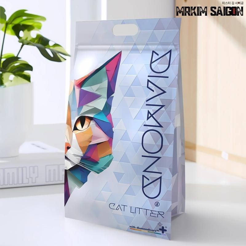 Cát đất sét Diamond 9L - 3.8Kg cho mèo hương cà phê vón cục siêu chắc, khử mùi hiệu quả
