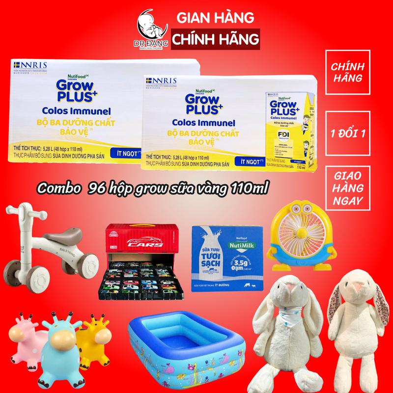 Độc Quyền KOC - Tặng quà Combo 96 hộp grow vàng 110ml - Growplus sữa nước công thức cho bé hộp 110ml
