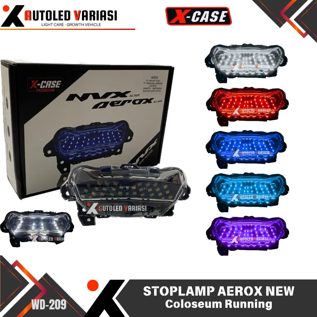 Lampu Stop Aerox New Coloseum Running plus Sein Stoplamp Aerox New NVX 2020 Running 3in1 PnP Soket