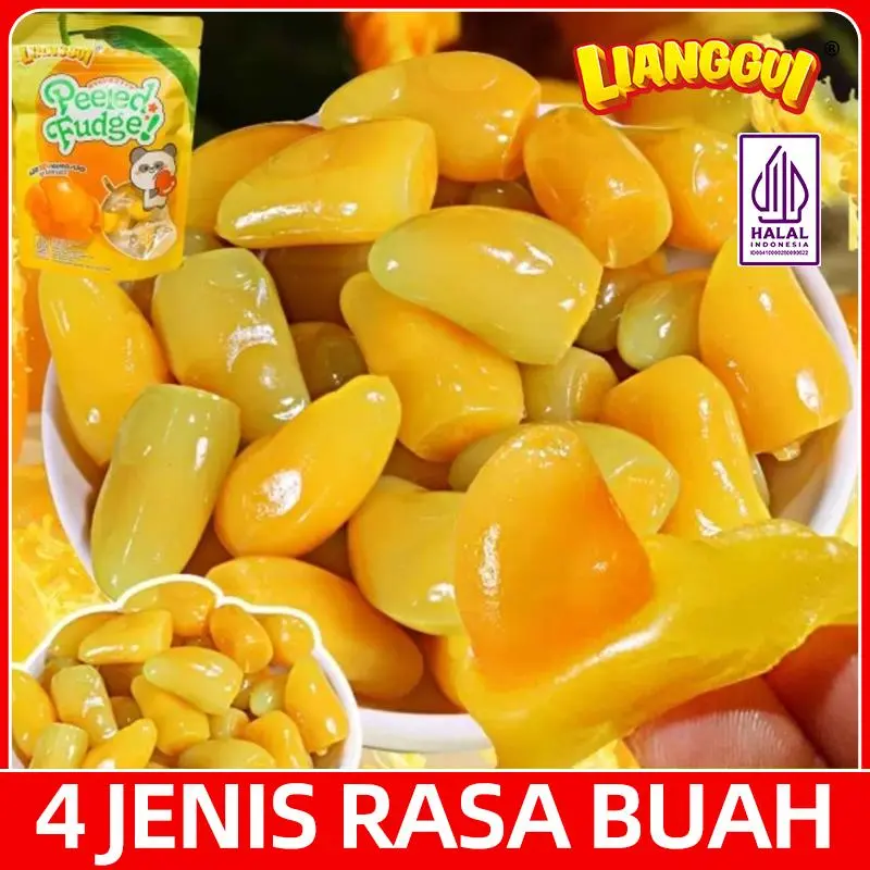 [HALAL] Permen Buah Jelly Kupas 3 Varian Rasa / Permen Rasa Buah Mangga Jeruk & Strawberry Fudge Jelly / Mango Flavoured Candy Orange and Strawberry Fudge Mangga Jelly | Jelly Anggur | Strawberry Jelly Variasi rasa Food Stroberi Snack Jeli Tea Fruit Apel