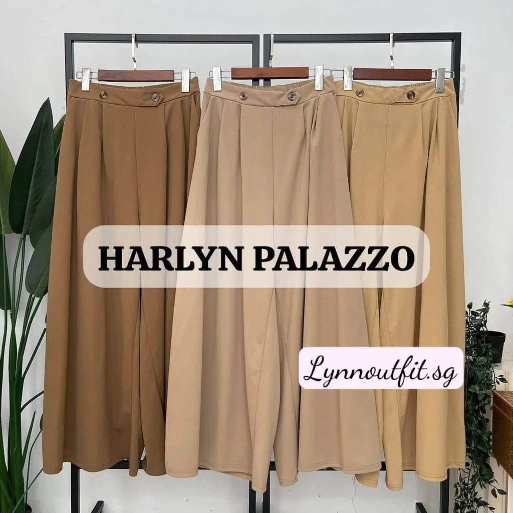HARLYN PALAZZO - Comfortable Basic Trouser Pants "Womenswear, Bottom"