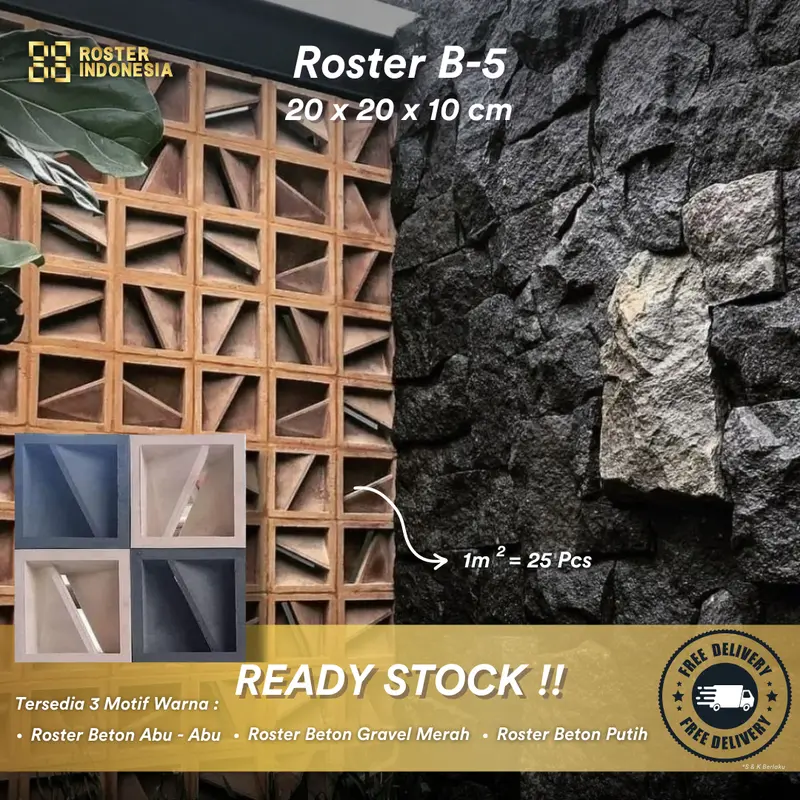 Roster Dua Sisi, Roster Beton Dua Sisi, Ukuran 20 x 20, Roster Indonesia 3