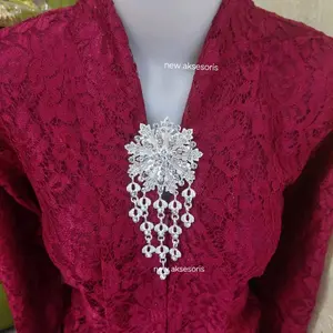 Bros Diamond Aksesoris Kebaya Clip Clips - Model Terbaru Woven Yarn Dyed Fabric Unisex