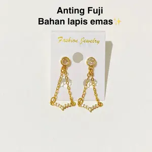 Anting Fuji bahan lapis emas