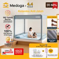 Gambar [PRE ORDER] Medoga Kelambu Anti Jatuh Anti Nyamuk Tenda Bayi & Dewasa Jumbo Kotak 160x200 180x200 200x200 - Biru Garis, 180 x 200 dari kelambu medoga Kota Tangerang 1 Tokopedia