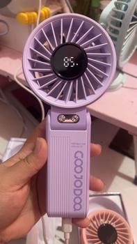 Product Review of GOOJODOQ GFS003 Folding Mini Fan 4000 MAH With Smart LED Screen Display 100 Level Speed - Kipas Mini from D**🌻 2