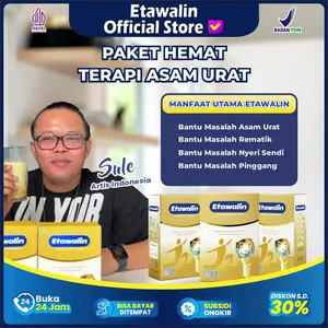 Paket 3 Box Etawalin - Etawalin adalah minuman susu yang terbuat dari susu kambing etawa asli yang dipadukan dengan 5 bahan alami lain yang diformulasikan untuk bantu mengurangi permasalahan tulang sendi dan menjaga kebugaran