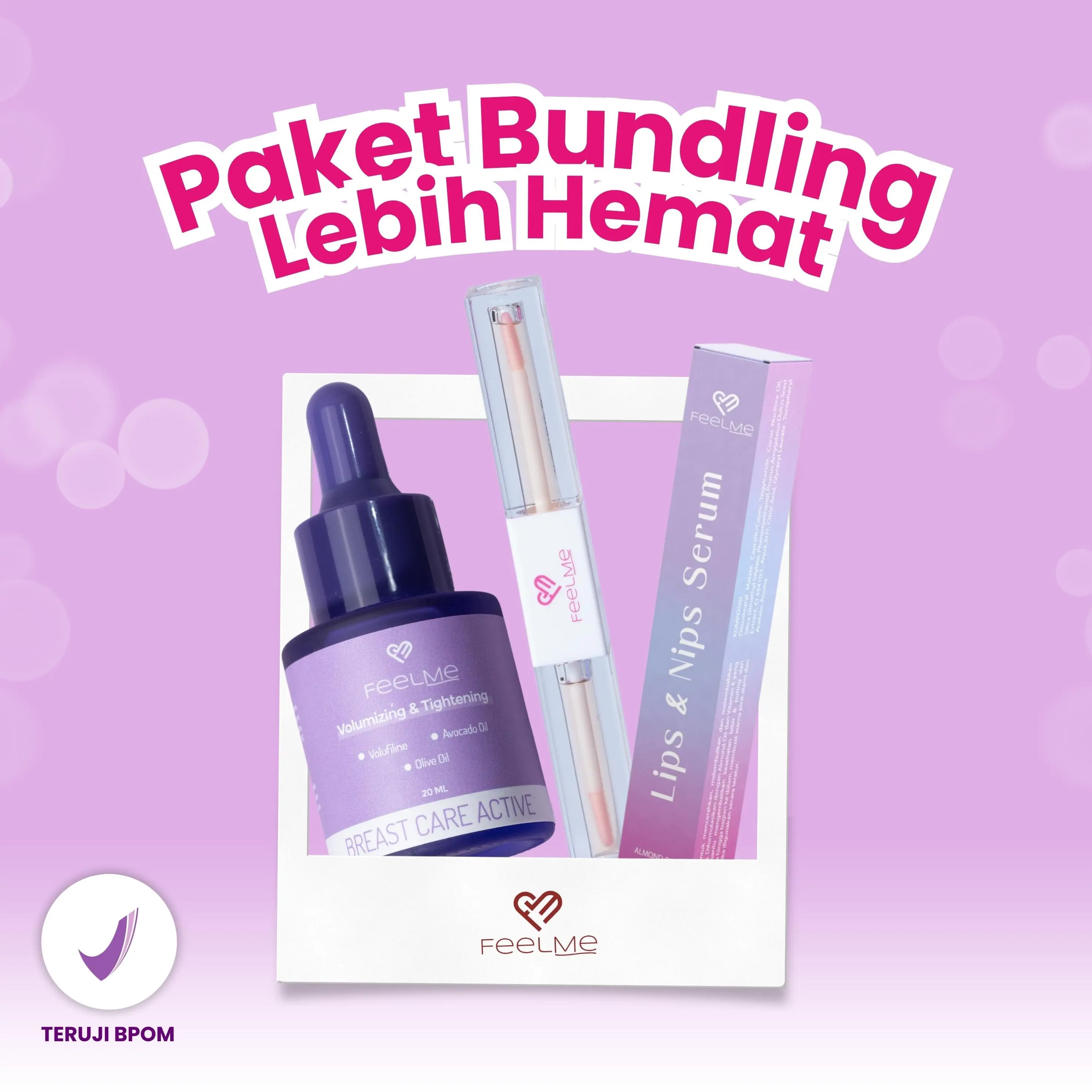 FEELME Bundle Lip Serum + Bust Fit with Volufiline Perawatan dan Vitamin PD