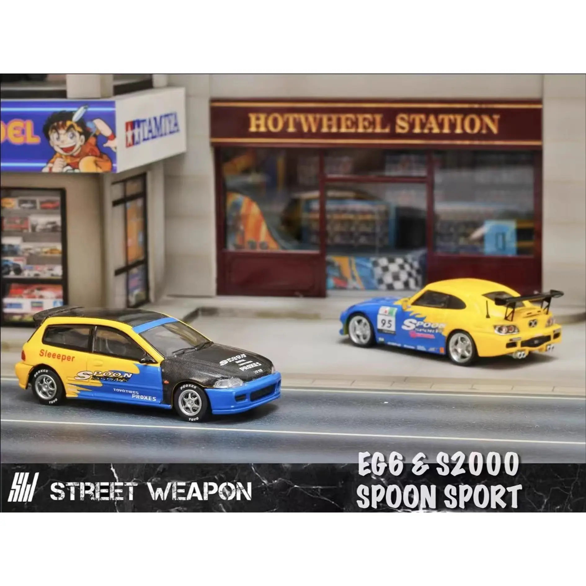 SW 1 64 HONDA EG6 S2000 SPOON SPORT  CAR MODEL SH Scale Toy Car Collection   Car Model Collection