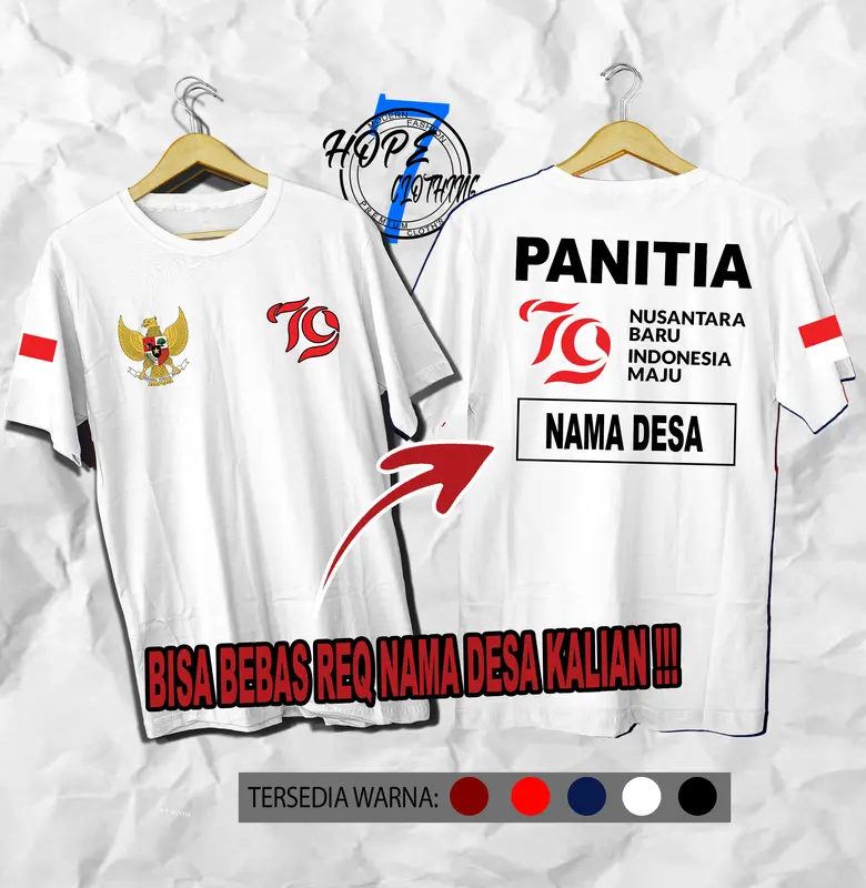 (COD) H-CLO PANITIA 17 AGUSTUS HUT 79 DIRGAHAYU 79 KAOS PRIA WANITA ,KATUN COMBED 30S ,DTF PRINT HIGH QUALITY. Sablon Lembut Lokal Distro 4