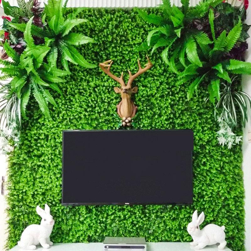 Product Introduction of buatan 40x60cm, pagar dan pagar tanaman, dinding tanaman simulasi, digunakan untuk dekorasi rumah, dekorasi taman, dekorasi kafe, dinding latar belakang TV, kerai dan insulasi suara serta pengurangan kebisingan Hijau   sintetis 11