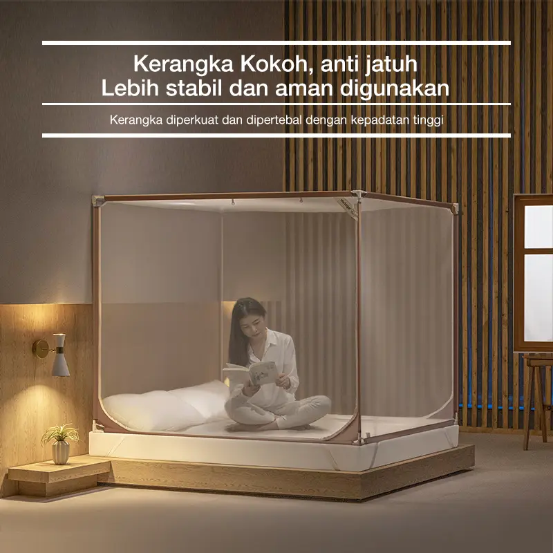 Medoga Kelambu Minimalis Simpel Anti Jatuh Anti Nyamuk Anak Bayi Dewasa Tidur Bedrail 120x200 180x200 5
