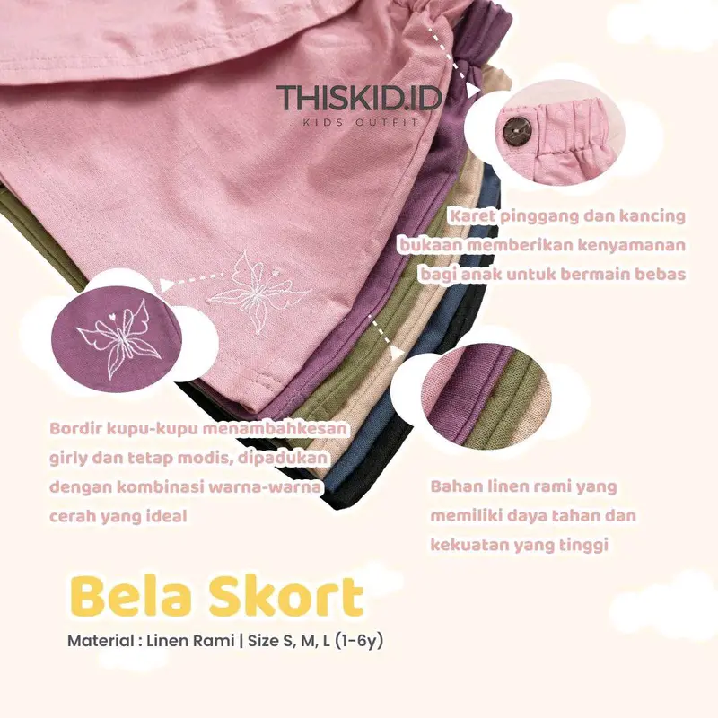 bella skort usia 3-4th / rok model celana anak 4