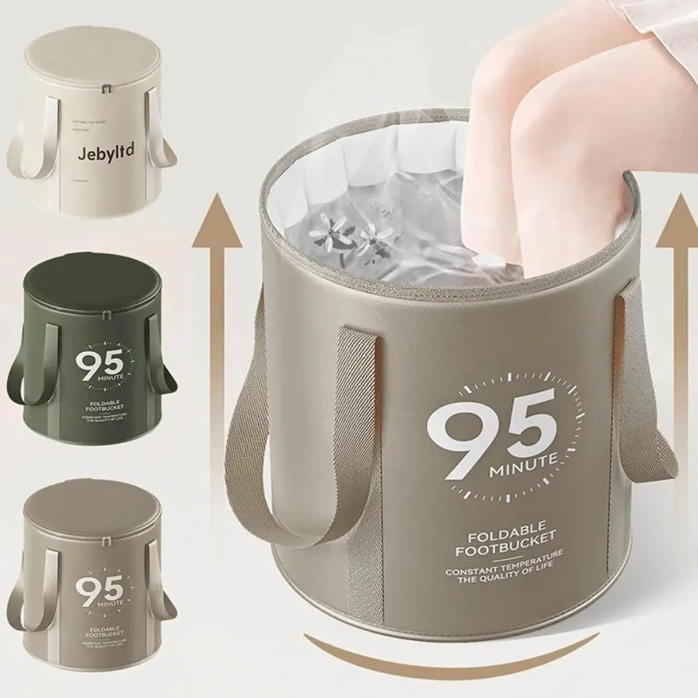 Portable Folding Foot Bucket Bathroom Accessories Plastic Insulated Feet Bathtub Round Thickening Soaking Basin for Home