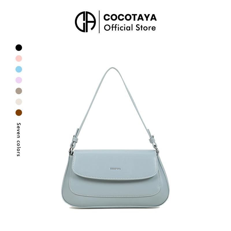 COCOTAYA Adora Bag Túi Xách Da PU, Dành Cho Nữ, Màu Trơn Có Nắp, Thời Trang, Túi Kẹp Nách Một Vai túi