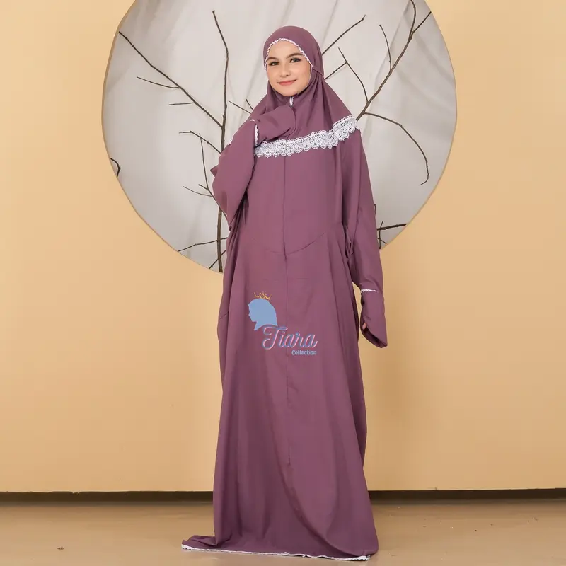 Mukena Terusan Lajuran Dewasa Katun Renda Muslim 7