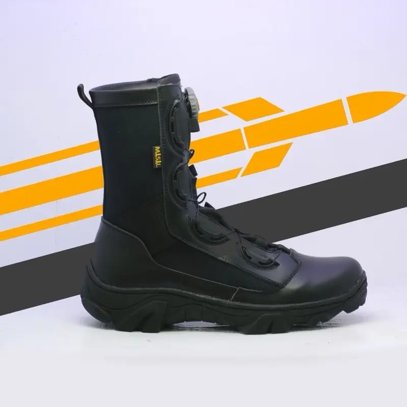MISIL Sepatu PDL Terbaru Parabellum SEPATU MISIL PHYTHON MAX TALI PUTAR Kulit Sapi Asli Boots Shoes Tactical Taktis Anti Selip Standar - Polri 2