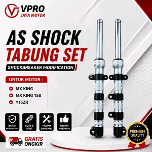 MX KING SHOCKBREAKER MODIFIKASI VARIASI AS SHOCK DEPAN SET TABUNG VARIASI MX KING NEW 150 PNP CORAK SILVER SHOCK ABSORBER PYH RACING MODIFIKASI Y15ZR