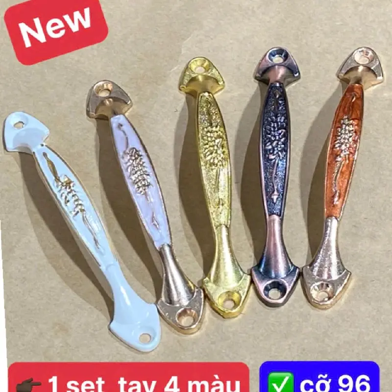 tay cầm cửa, tay nắm tủ bếp, ngăn kéo,... hoa cúc đủ màu nâu, đỏ, vàng, trắng sữa 0