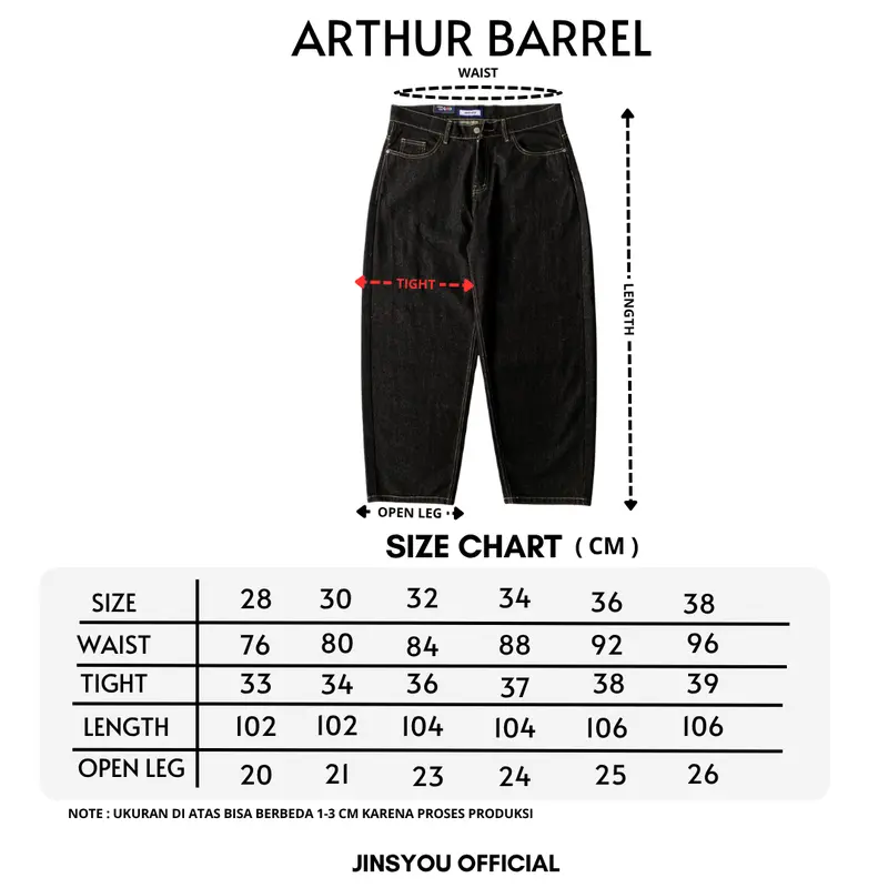 JINSYOU - ARTHUR BARREL PANTS Baggy Raw Denim 14 Oz Black Garment 5