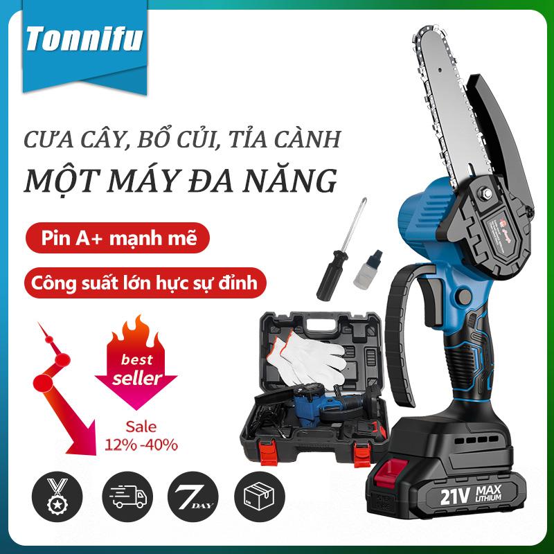   FLASH SALE  Máy cưa xích cầm tay Tonnifu lõi đồng 21V công suất mạnh mẽ cắt gỗ tỉa cành cưa mini đa năng tiện lợi 