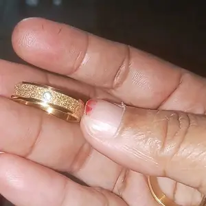 Cincin Permata Motif Pasir Terbuat Dari Bahan Koin logam Original Lapis Emas 24K