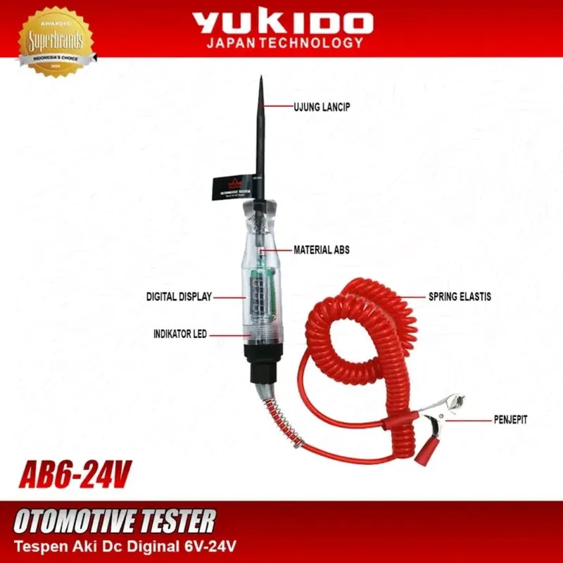 TESPEN AKI DC DIGITAL OUTOMOTIVE TESTER YUKIDO JAPAN TECHNOLOGY Tester Otomotif Digital Yukido Japan Technology - Tes Tegangan DC 2