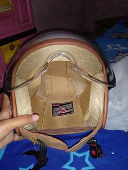 Product Review of HELM BOGO DEWASA KACA PILOT CLEAR MODEL HIJAB RETRO PRIA WANITA LIST BUSA COKLAT FULL LEHER SNI TERBARU MOTORCYCLE from ** 1