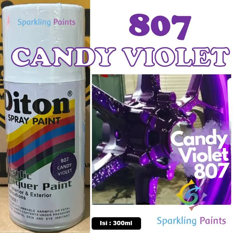 Pilox Diton Candy Violet 807 300ml Ungu Candy Tone Candytone kendi Lembayung Transparan Cat Pilok Motor 0