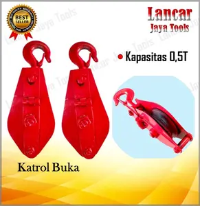 Katrol Kapal Kerekan Sumur 0.5 Ton Timba Besi 3 Inch 500kg / Katrol Kerekan Roda Bangunan Kuat / Krekan Air Pulley Tukang Besi a