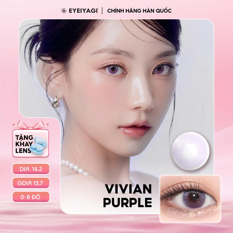 VIVIAN PURPLE - Lens Hàn Quốc EYEIYAGI tím pastel trendy.