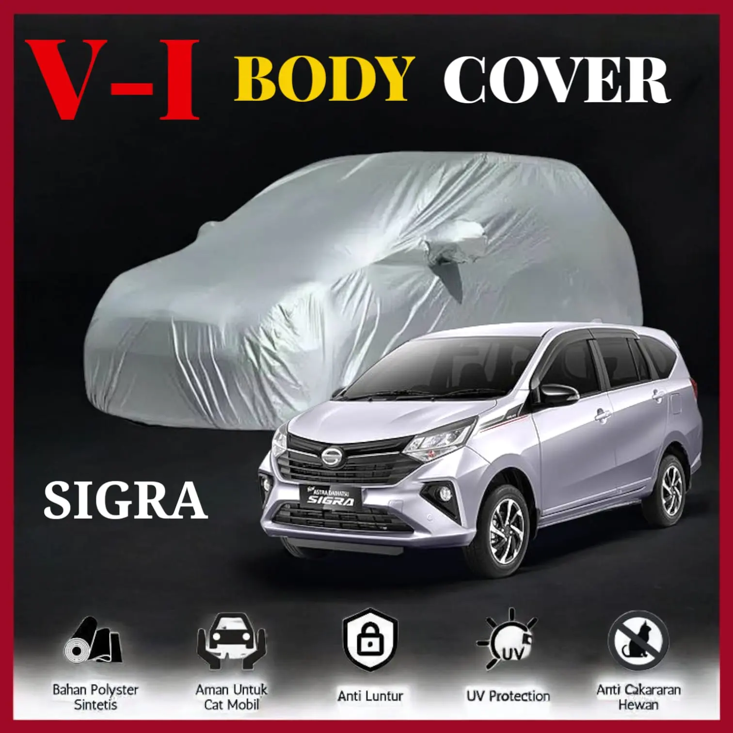 Body Cover Mobil Sigra Sarung Penutup Mobil Anti Air Warna SIlver