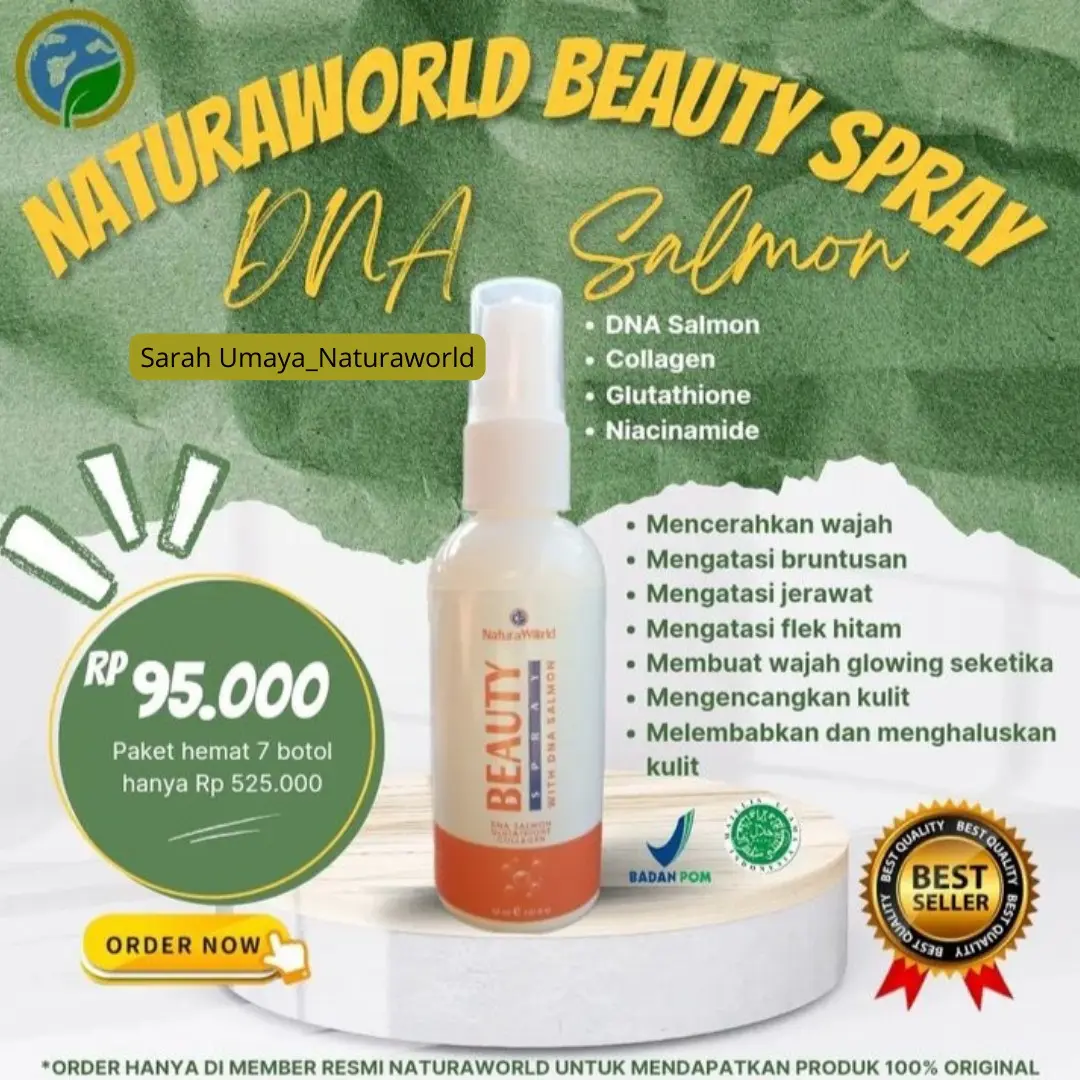 100% ORI NATURAWORLD BEAUTY SPRAY WITH DNA SALMON
