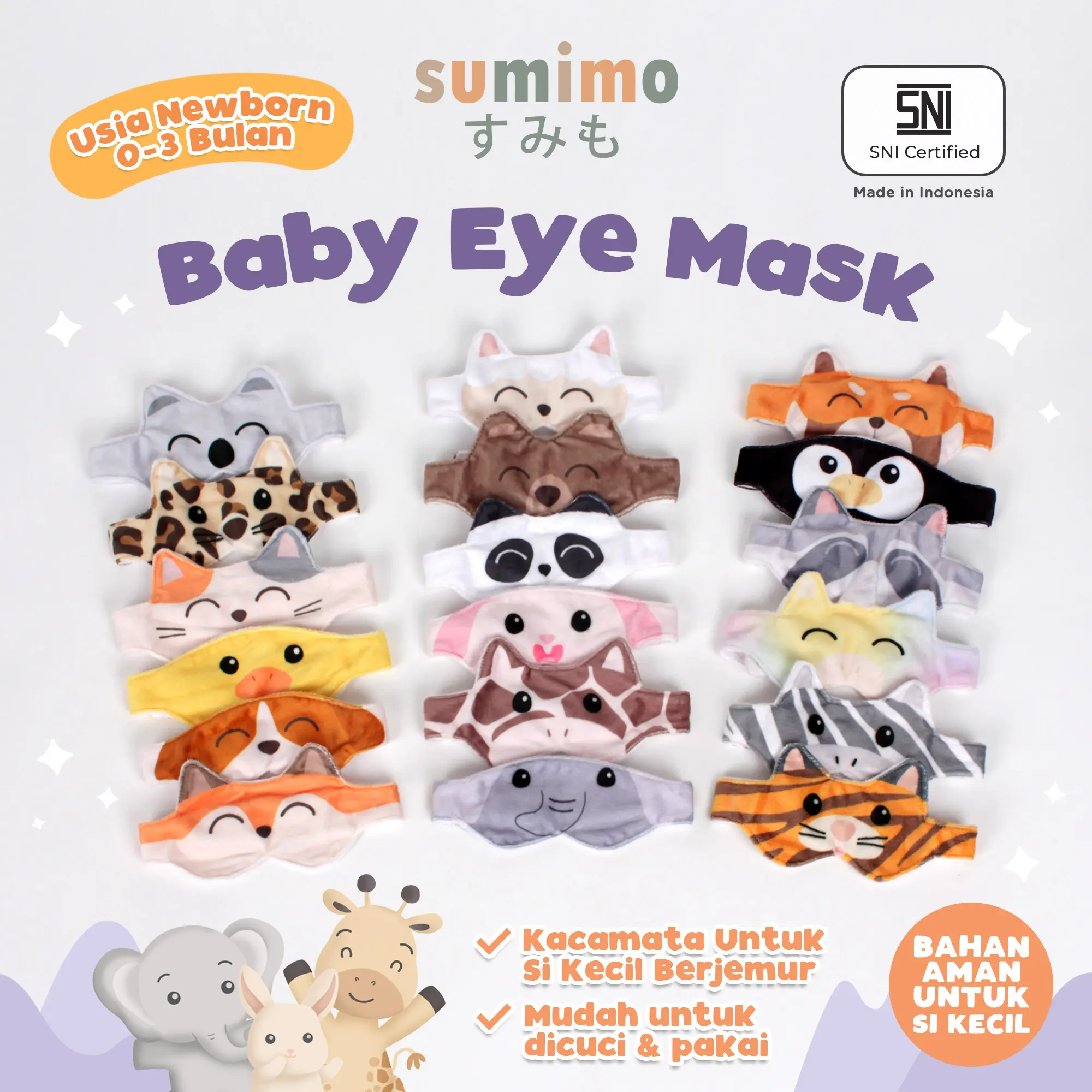 Sumimo Baby Eye Mask Kacamata Berjemur Bayi Newborn